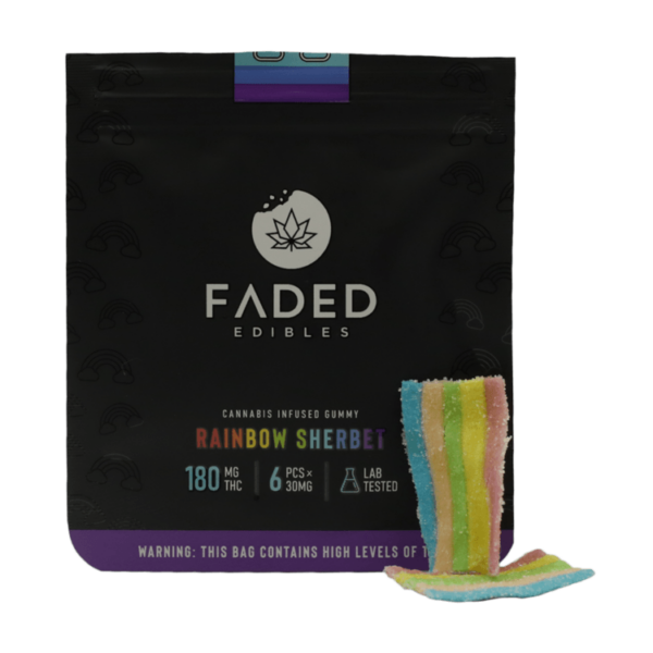 Faded Edibles – Rainbow Sherbet – 180mg | OG Extracts Canada Faded Edibles – Rainbow Sherbet – 180mg | OG Extracts Canada