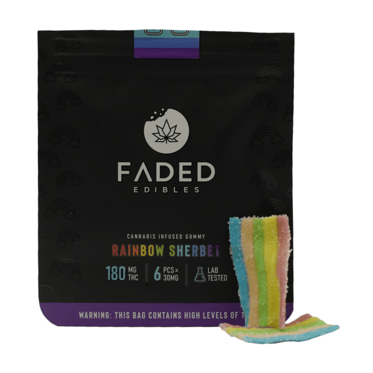 Faded Edibles – Rainbow Sherbet – 180mg | OG Extracts Canada Faded Edibles – Rainbow Sherbet – 180mg | OG Extracts Canada