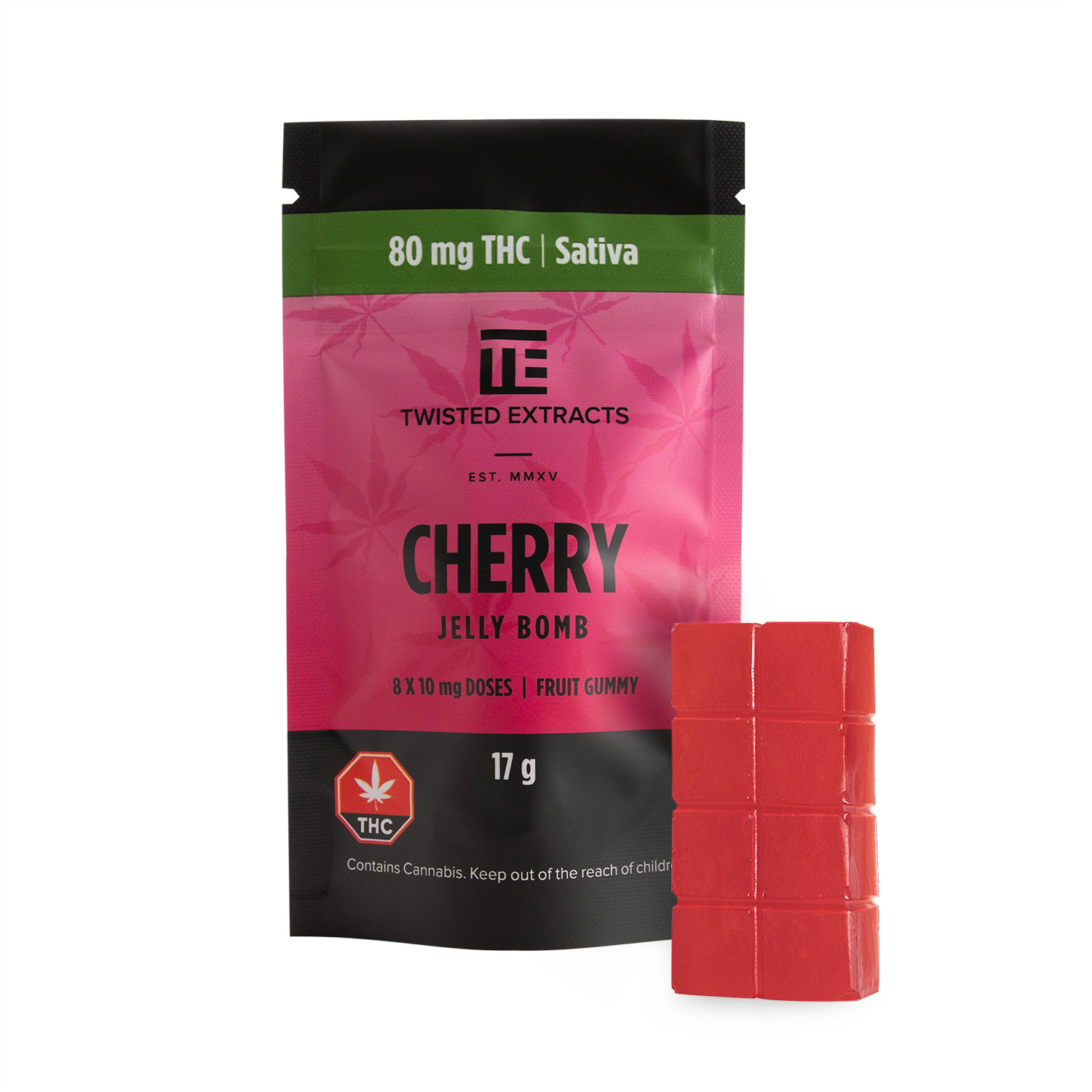 Twisted Extracts – Cherry Jelly Bomb – Sativa – 80mg THC | OG Extracts Canada Twisted Extracts – Cherry Jelly Bomb – Sativa – 80mg THC | OG Extracts Canada