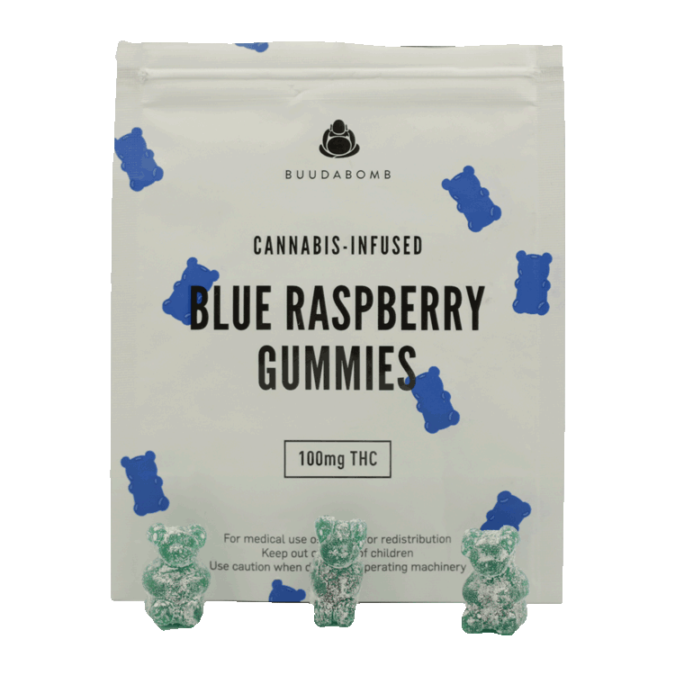 Buudabomb – Blue Raspberry Gummies – 100mg | OG Extracts Canada Buudabomb – Blue Raspberry Gummies – 100mg | OG Extracts Canada