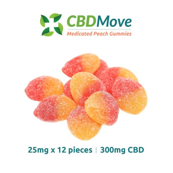 CBD Move – CBD Gummies – Vegan Peaches – 100mg | OG Extracts Canada