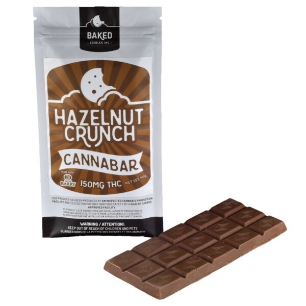 Baked Edibles – Chocolate Bar – Hazelnut Crunch 150mg THC | OG Extracts Canada