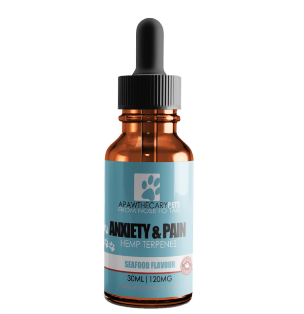 Apawthecary Pets – Anxiety & Pain Tincture – Seafood Medley Flavour 120mg | OG Extracts Canada Apawthecary Pets – Anxiety & Pain Tincture – Seafood Medley Flavour 120mg | OG Extracts Canada