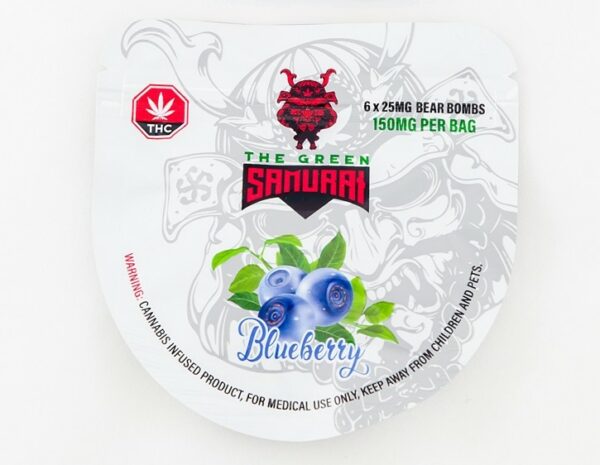 The Green Samurai – Blueberry Gummies – 150mg | OG Extracts Canada