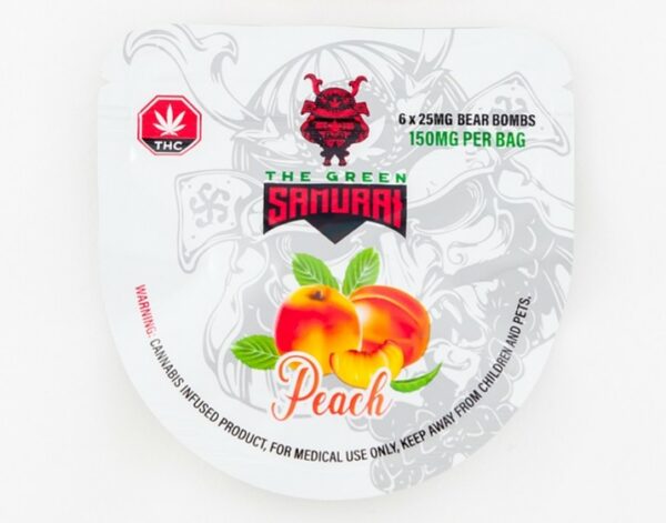 The Green Samurai – Peach Gummies – 150mg | OG Extracts Canada