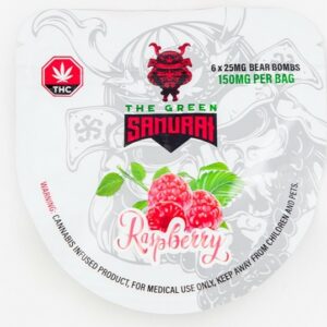 The Green Samurai – Raspberry Gummies – 150mg | OG Extracts Canada