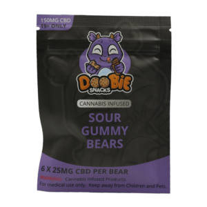 Doobie Snacks – CBD Sour Gummy Bears – 150mg CBD | OG Extracts Canada