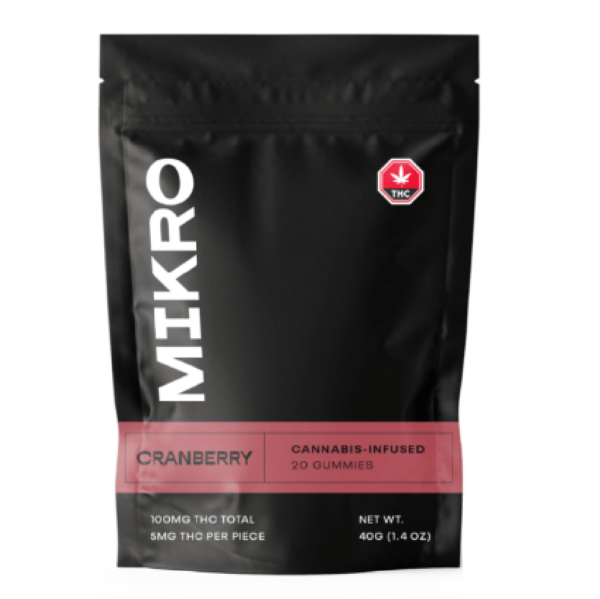 Mikro – THC Gummies – 100mg THC – Cranberry | OG Extracts Canada