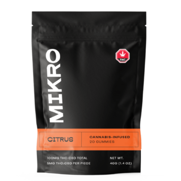 Mikro – 1:1 THC/CBD Gummies – 100mg – Citrus | OG Extracts Canada