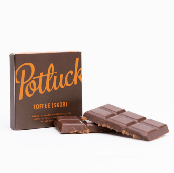 Potluck – Infused Chocolate – Toffee (Skor) – 300mg THC | OG Extracts Canada