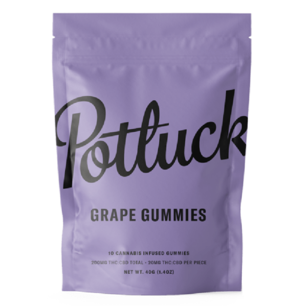 Potluck Extracts – Grape Gummies (1:1) – 100mg THC / 100mg CBD | OG Extracts Canada
