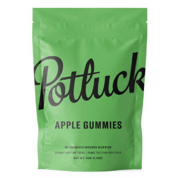 Potluck Extracts – Apple Gummies (1:1) – 100mg THC / 100mg CBD | OG Extracts Canada